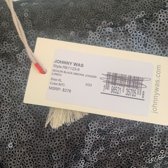 NWT Johnny Was sequin black ombre "Simona" jogger - XL - Picture 4 of 11